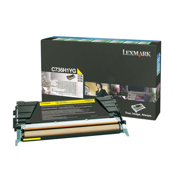 C736H1YG / gelb / original LEXMARK Toner gelb / C736H1YG / 10000 S.
