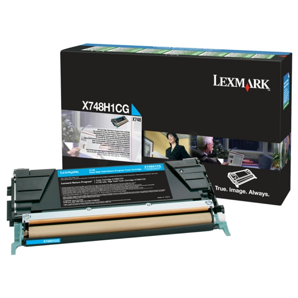 X748H1CG / cyan / original LEXMARK Toner cyan / X748H1CG / 10000 S.