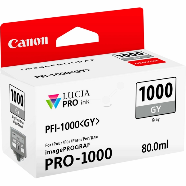 0552C001 // PFI1000GY / original CANON Tintenpatrone grau / 0552C001 / 1465 S. / 80.00 ml