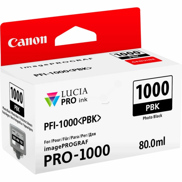 0546C001 // PFI1000PBK / schwarz / original CANON Tintenpatrone schwarz hell / 0546C001 / 2205 S. / 80.00 ml