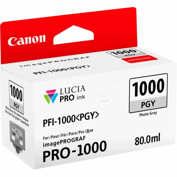 0553C001 // PFI1000PGY / original CANON Tintenpatrone grau / 0553C001 / 3165 S. / 80.00 ml