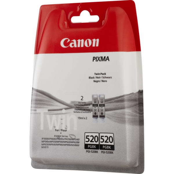 2932B012 // PGI520PGBK / schwarz / original CANON Doppelpack / 2932B012 / 324 S. / 19.00 ml