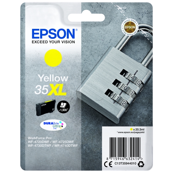 C13T35944010 // 35XL / original EPSON Tintenpatrone gelb / C13T35944010 / 1900 S. / 20.30 ml