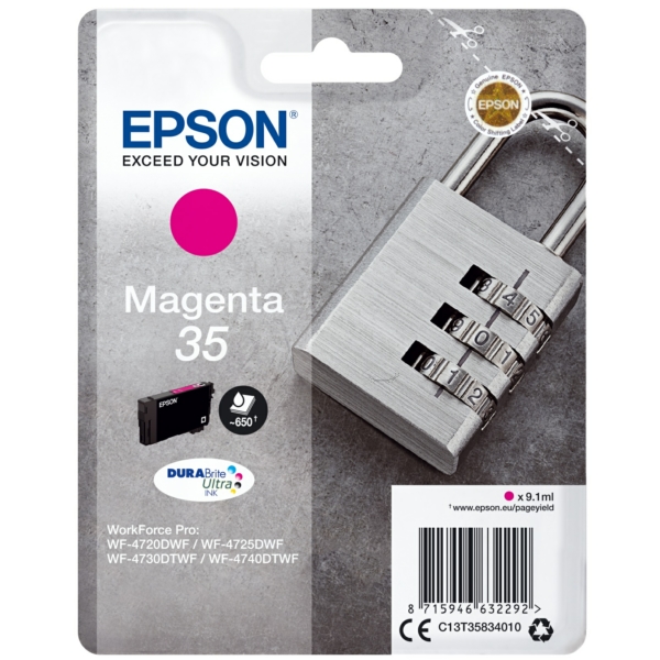 C13T35834010 // 35 / original EPSON Tintenpatrone magenta / C13T35834010 / 650 S. / 9.10 ml
