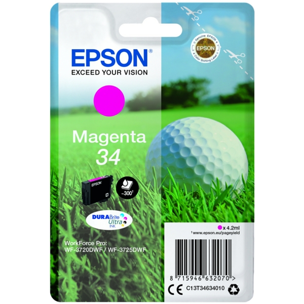 C13T34634010 // 34 / original EPSON Tintenpatrone magenta / C13T34634010 / 300 S. / 4.20 ml
