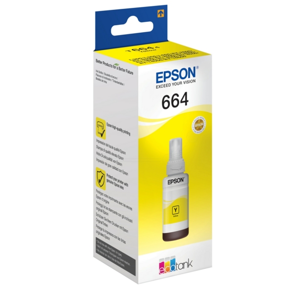 C13T664440 // 664 / gelb / original EPSON Tintenflasche gelb / C13T664440 / 70.00 ml
