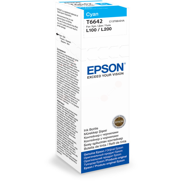 C13T66424A // T6642 / cyan / original EPSON Tintenflasche cyan / C13T66424A / 6500 S. / 70.00 ml