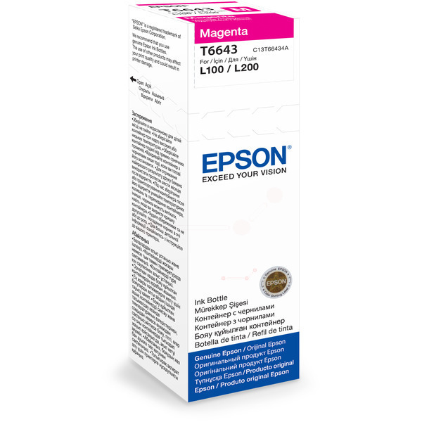 C13T66434A // T6643 / magenta / original EPSON Tintenflasche magenta / C13T66434A / 6500 S. / 70.00 ml