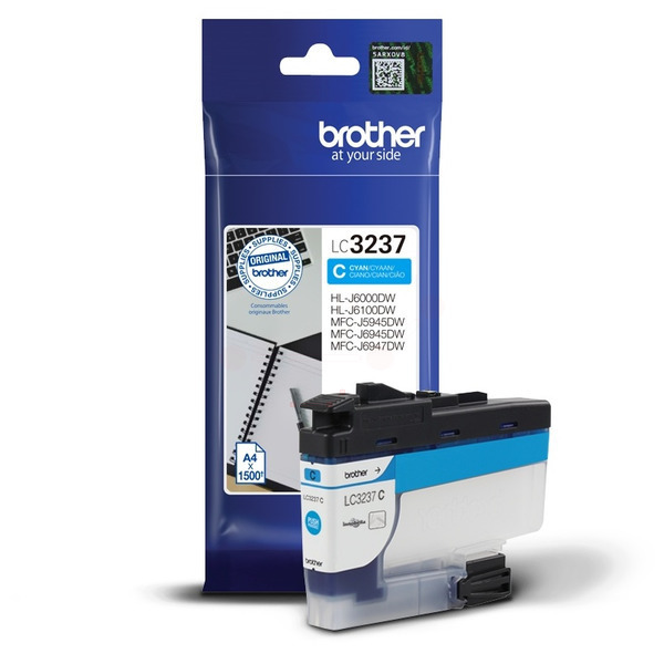 LC3237C / original BROTHER Tintenpatrone cyan / LC3237C / 1500 S.