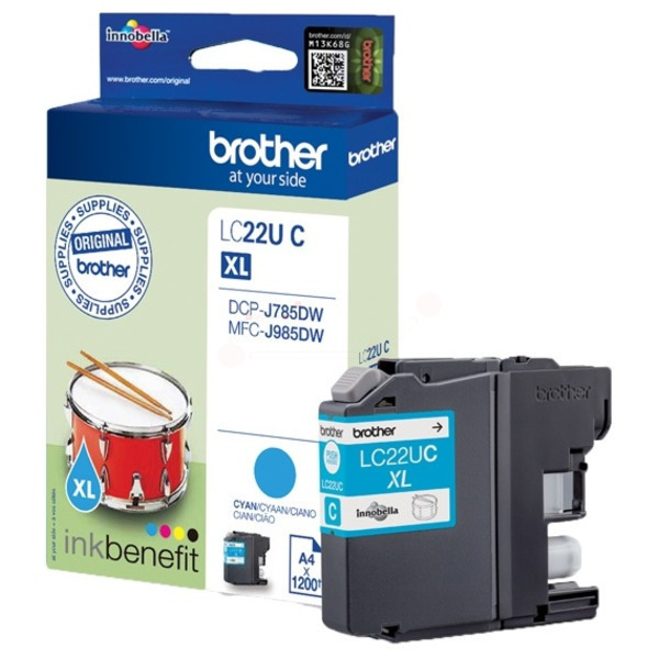 LC22UC / cyan / original BROTHER Tintenpatrone cyan / LC22UC / 1200 S.
