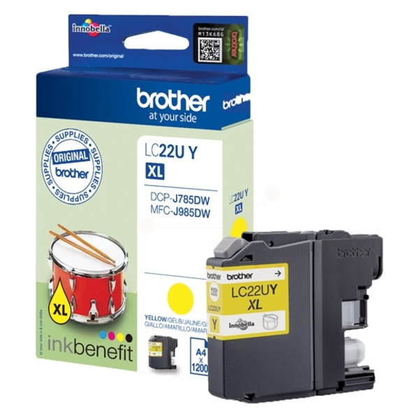 LC22UY / gelb / original BROTHER Tintenpatrone gelb / LC22UY / 1200 S.