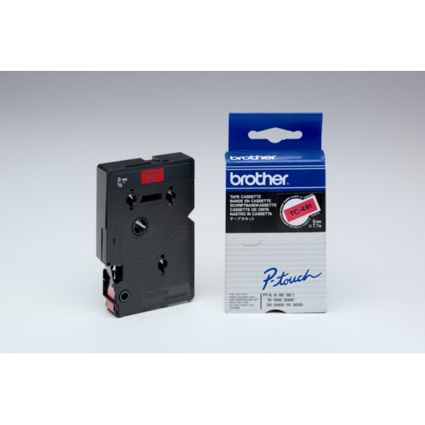 TC491 / schwarz / original BROTHER PTouch Farbband / TC491
