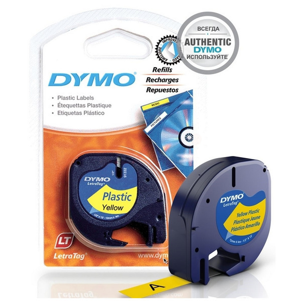 91202 // S0721620 / schwarz gelb / original DYMO DirectLabelEtiketten / 91202