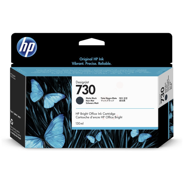 P2V65A // 730 / original HP Tintenpatrone schwarz matt / P2V65A / 130.00 ml