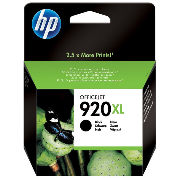 CD975AE // 920XL / schwarz / original HP Tintenpatrone schwarz / CD975AE / 1200 S. / 49.00 ml